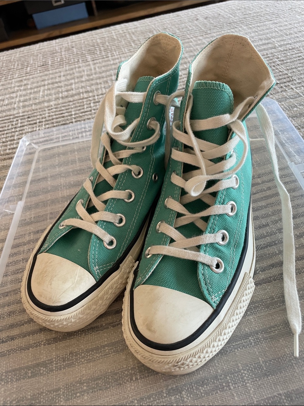 Converse Teal High-Top Sneakers (Made in Japan)